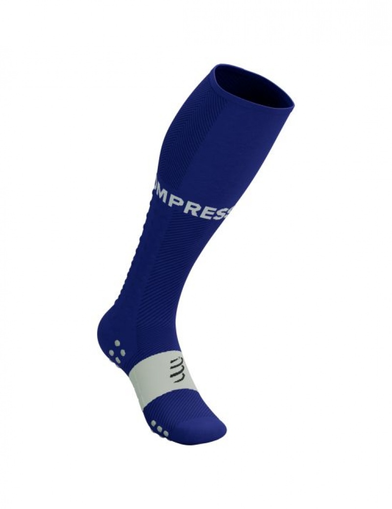 High Socks Compressport Full Socks Run Barbati Albastri | 309764-UBF