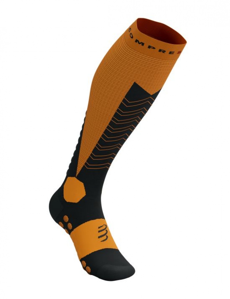 High Socks Compressport Ski Mountaineering Full Socks Barbati Negrii | 985067-BQS