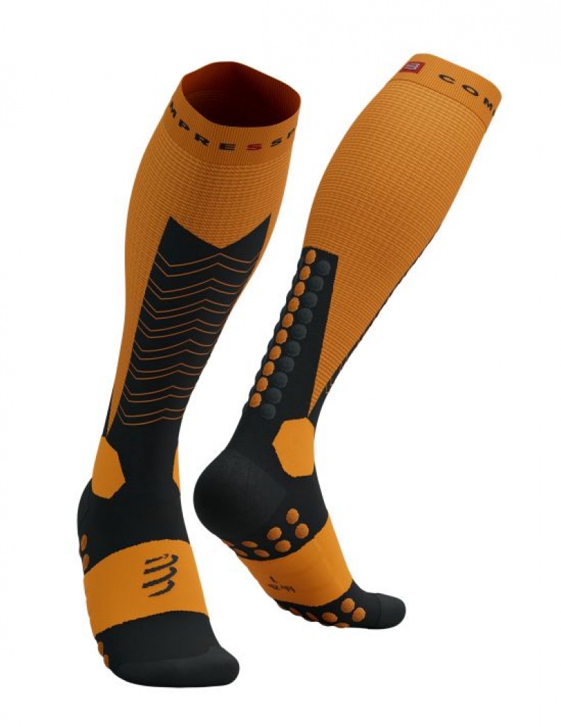 High Socks Compressport Ski Mountaineering Full Socks Barbati Negrii | 985067-BQS