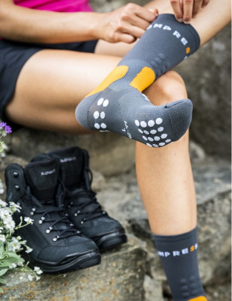 Hiking Socks Compressport Drumetie Socks Barbati Colorati | 596321-GNY