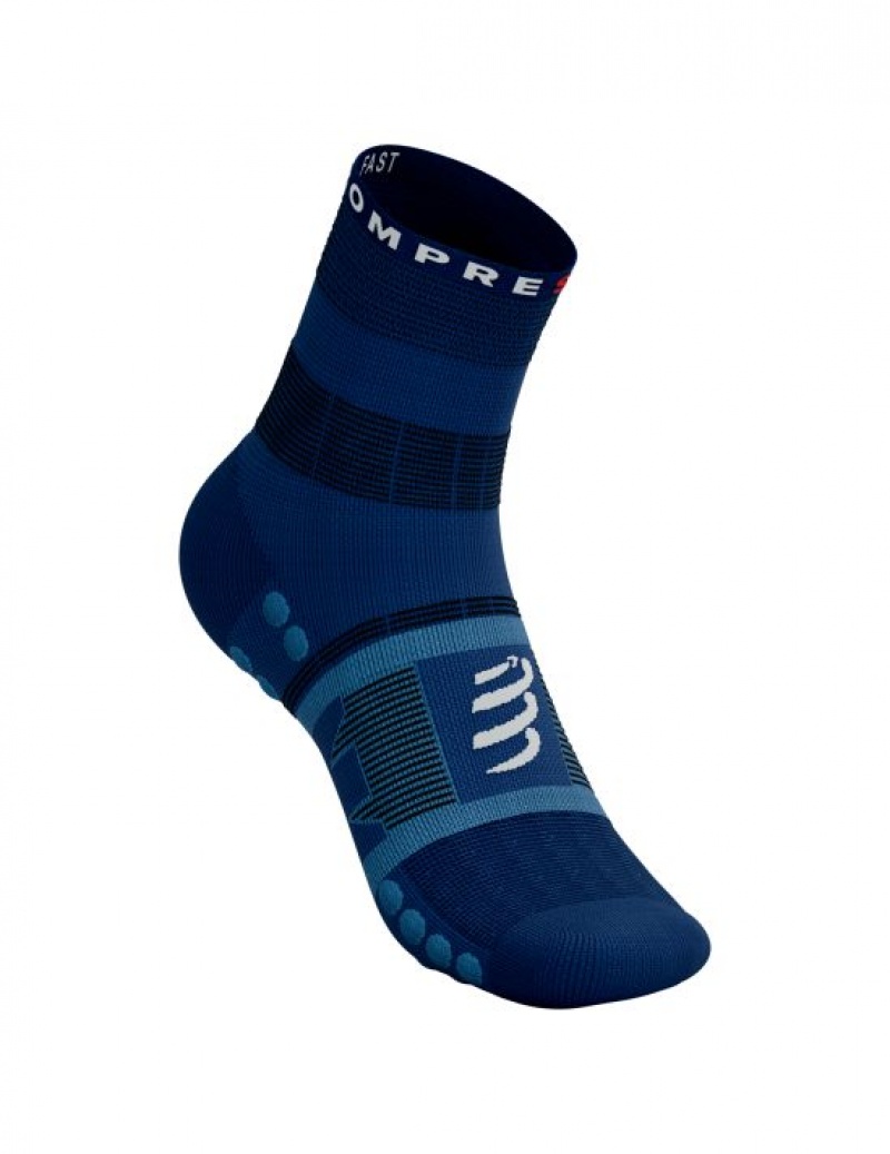 Hiking Socks Compressport Fast Drumetie Socks Barbati Albastri | 425603-HBC