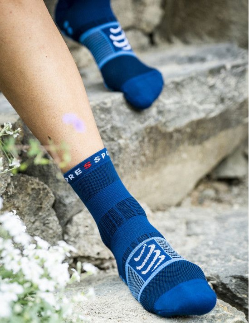 Hiking Socks Compressport Fast Drumetie Socks Barbati Albastri | 425603-HBC