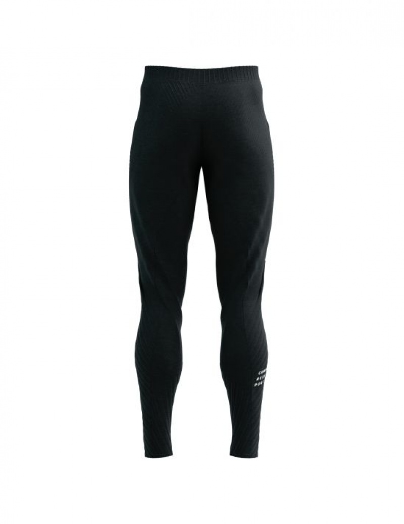 Pantaloni Compressport Seamless Pants Barbati Negrii | 576201-HZA