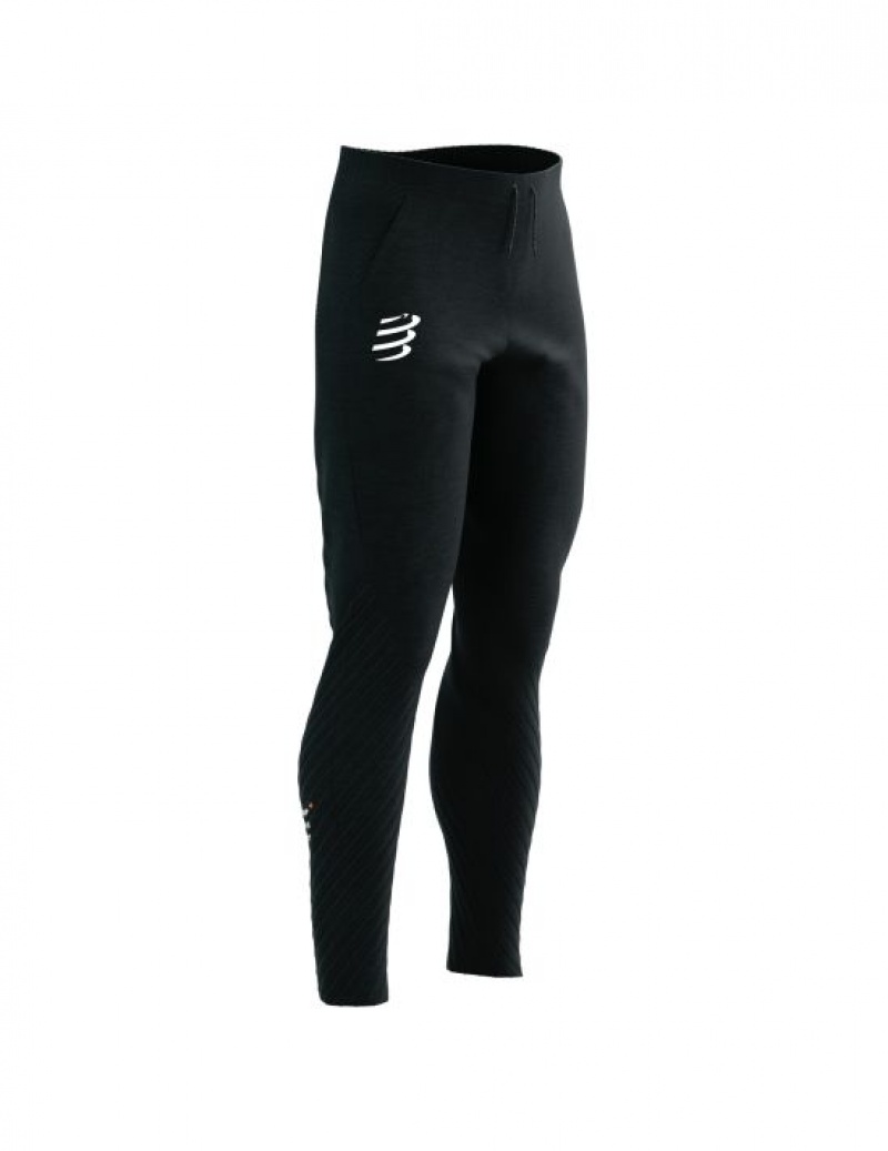 Pantaloni Compressport Seamless Pants Barbati Negrii | 576201-HZA