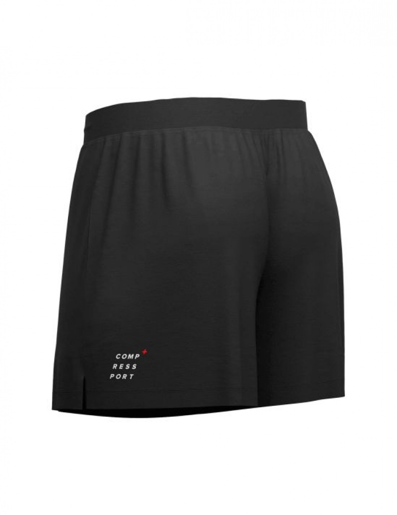 Pantaloni Scurți De Alergare Compressport Performance Scurte Barbati Negrii | 096857-QCH