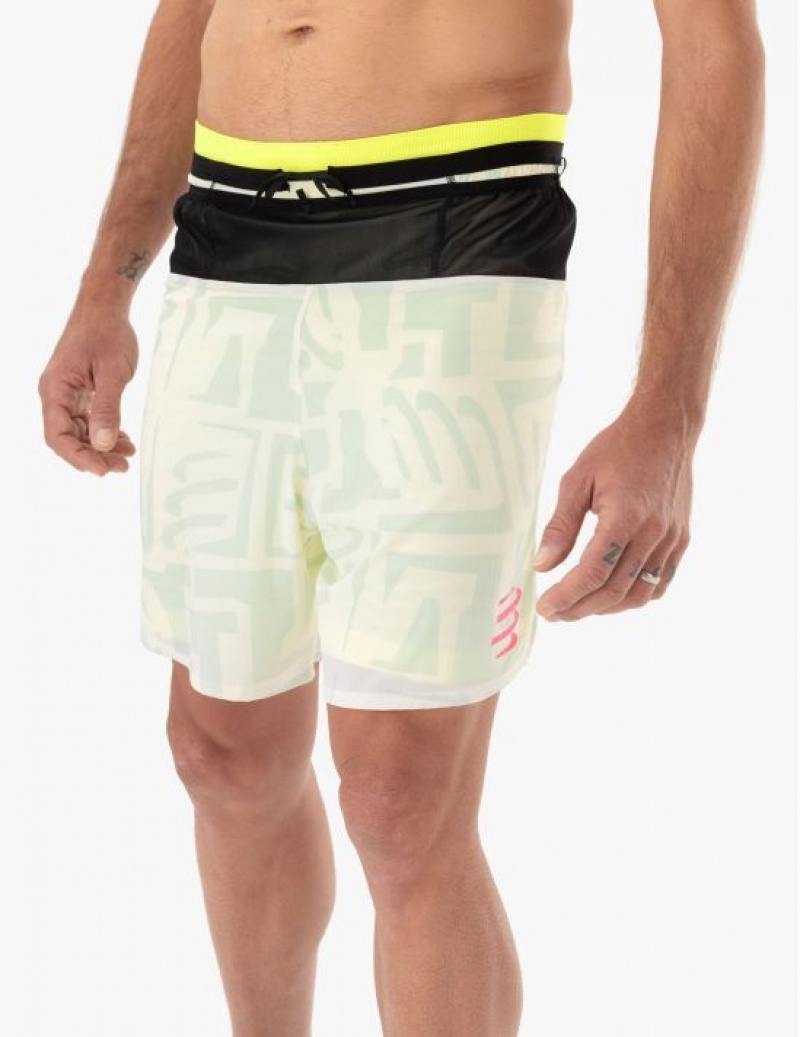 Pantaloni Scurti Compressport Trail Racing 2-In-1 Scurte M Barbati Colorati | 548960-VEW