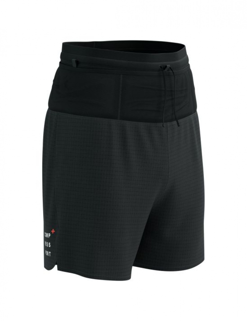 Pantaloni Scurti Compressport Trail Racing Overshort M Barbati Negrii | 985163-MSR