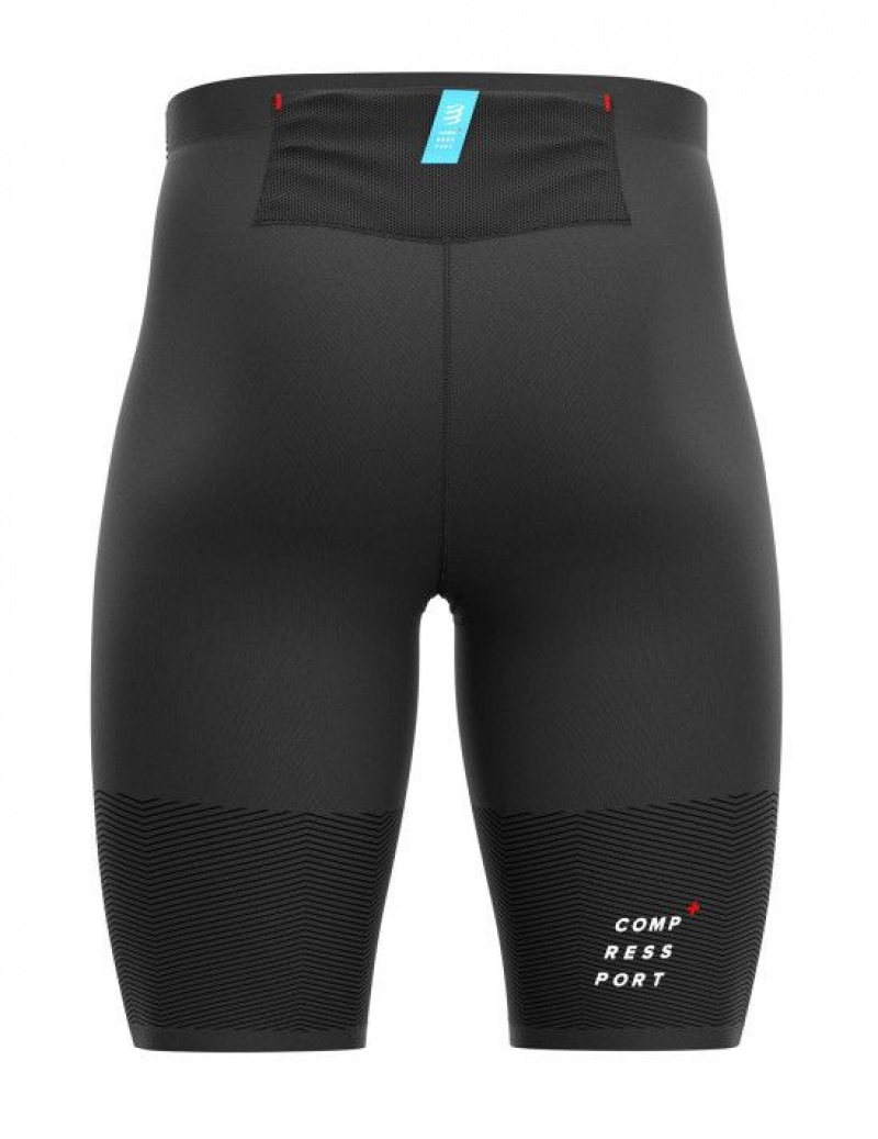 Pantaloni Scurti Compressport Trail Under Control Scurte Unisex Negrii | 751963-IDF