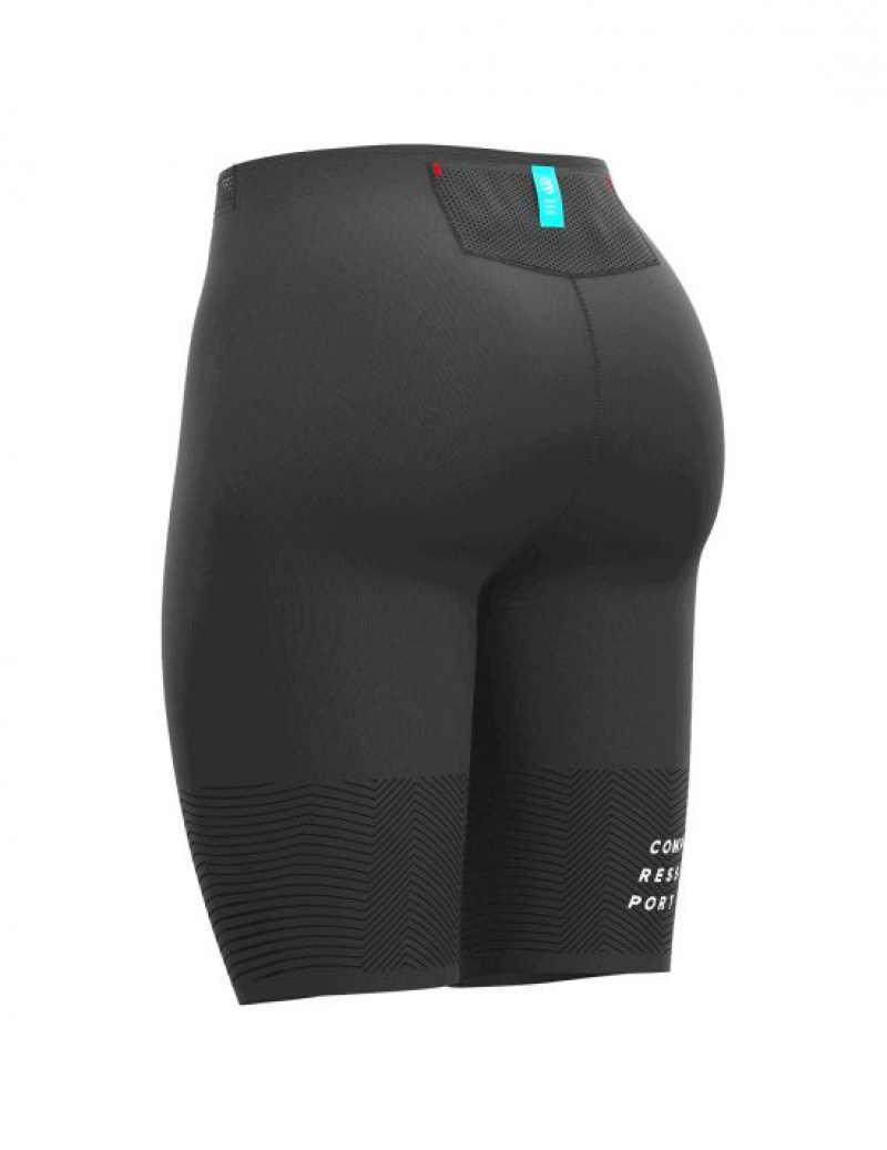 Pantaloni Scurti Compressport Trail Under Control Scurte W Dama Negrii | 639045-EAQ