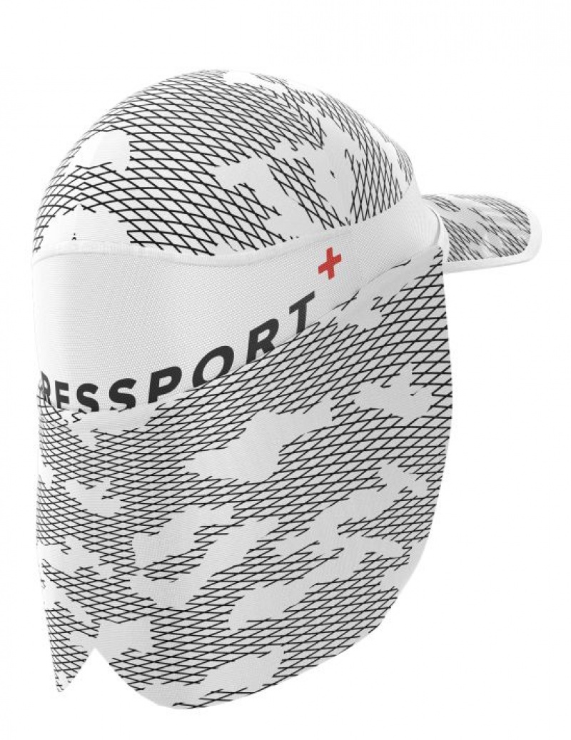 Sapca Compressport Ice Cap Sun Shade Barbati Albi | 530412-NJG