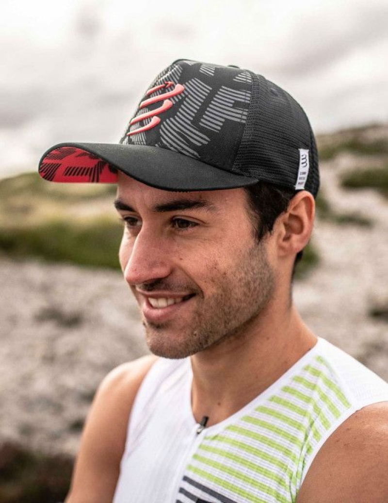 Sapca Compressport Trucker Cap Barbati Negrii | 569370-YQR