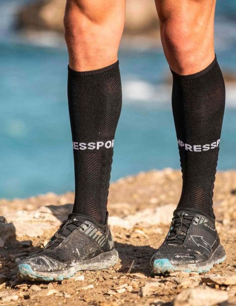 Sosete Alergare Compressport Full Socks Run Barbati Negrii | 830761-CUF