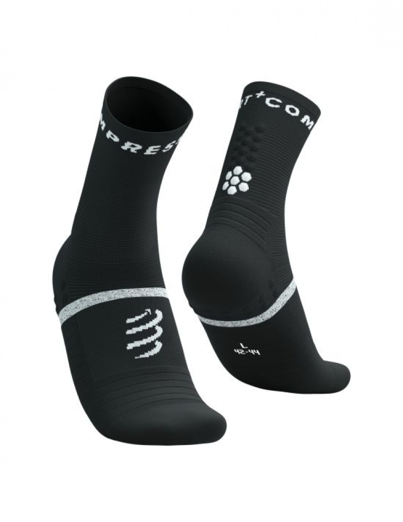 Sosete Alergare Compressport Pro Marathon Socks V2.0 Barbati Negrii Albi | 835910-IXM