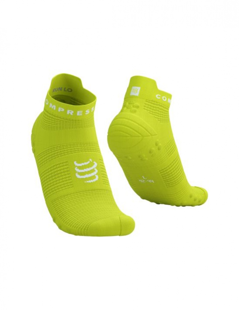 Sosete Alergare Compressport Pro Racing Socks v4.0 Run Low Barbati Verzi Albi | 726180-VEA