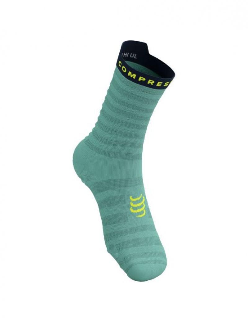 Sosete Alergare Compressport Pro Racing Socks v4.0 Ultralight Run High Barbati Albastri | 603425-BVE