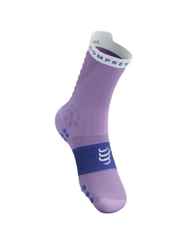 Sosete Alergare Compressport Pro Racing Socks v4.0 Trail Barbati Albastri | 874120-GIK