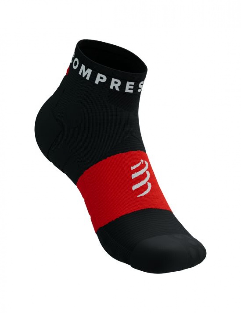 Sosete Alergare Compressport Ultra Trail Low Socks Barbati Negrii Rosii | 715034-MBW