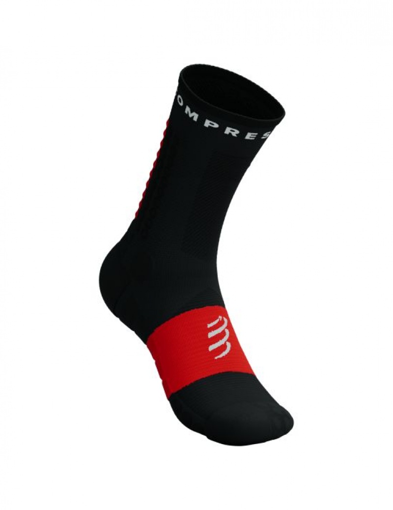 Sosete Alergare Compressport Ultra Trail Socks V2.0 Barbati Negrii Rosii | 198472-VQL