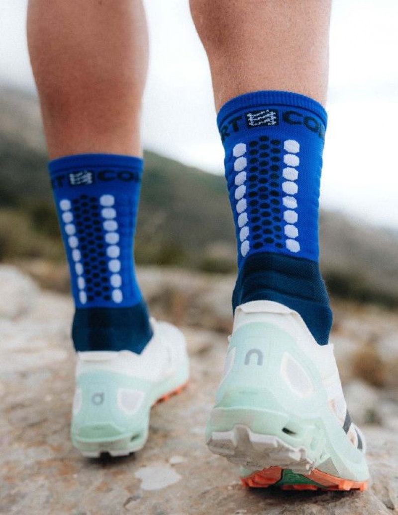 Sosete Compressport Ultra Trail Socks V2.0 Unisex Albastri | 457892-VLI