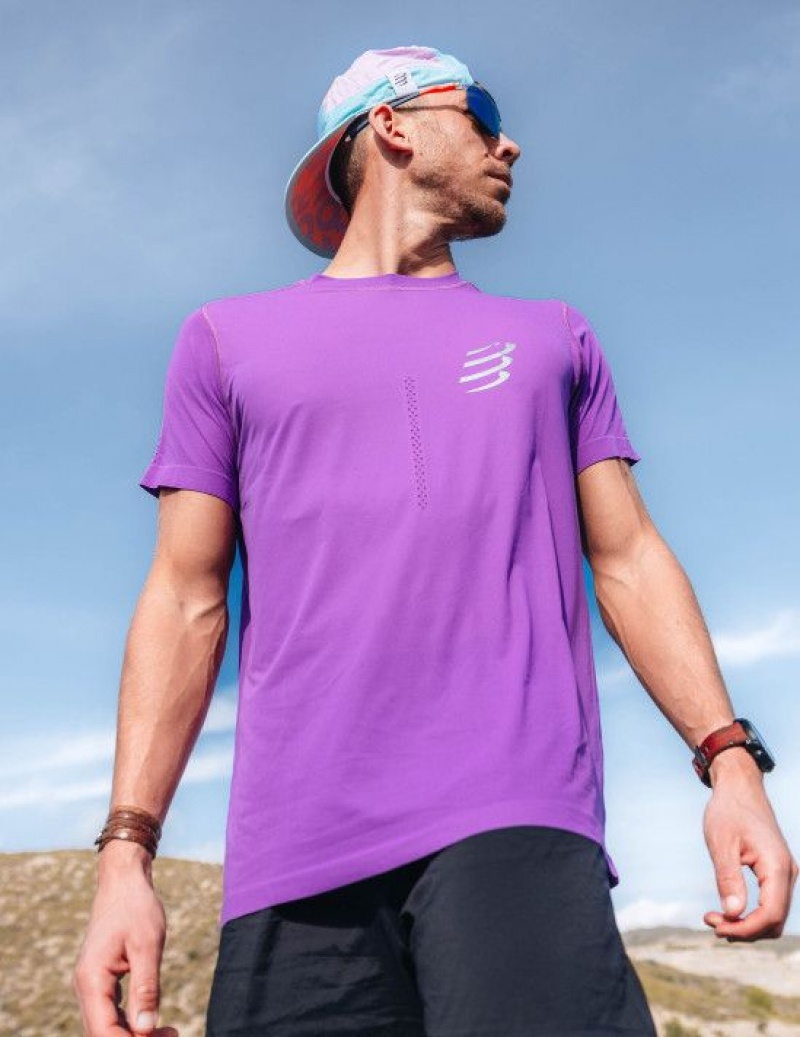 Tricouri Compressport Performance SS Tshirt M Unisex Violet | 076328-VIZ