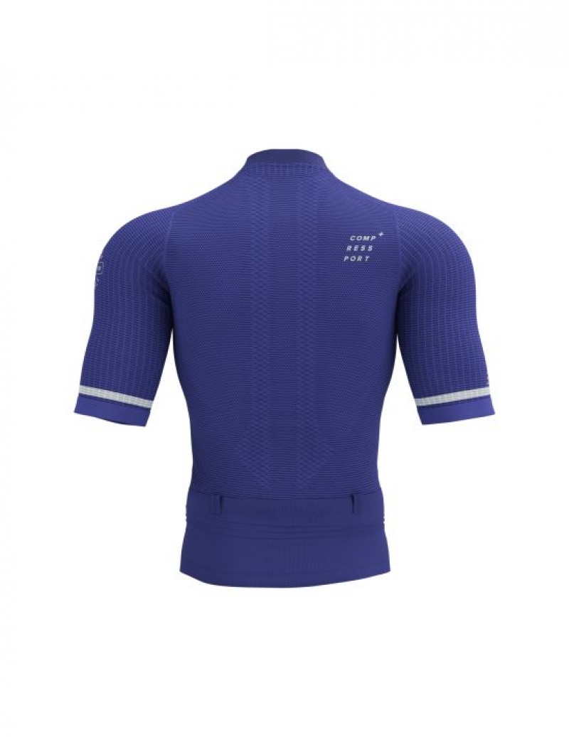 Tricouri Compressport Trail Postural SS Top M Barbati Albastri | 564813-PCO