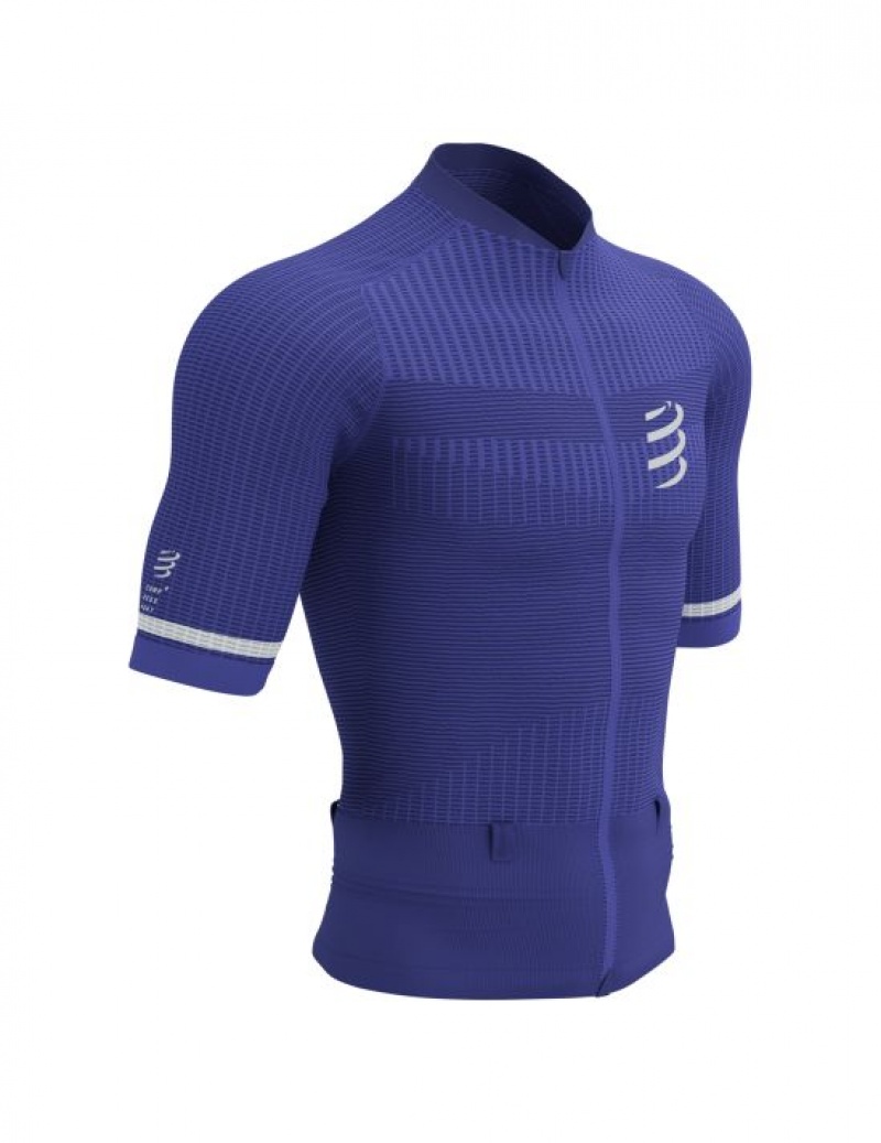 Tricouri Compressport Trail Postural SS Top M Barbati Albastri | 564813-PCO