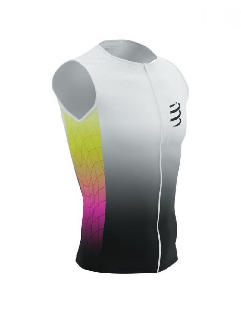 Tricouri Compressport Tri Postural Aero Tank Top M Unisex Galbeni Roz | 340689-IVH